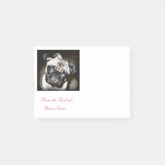 schattige blauwoeogige pug post-it® notes (Voorkant)