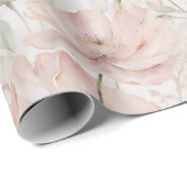 Schattige Bleek Roze Waterverf Pioenrozen Cadeaupapier (Rol Hoek)