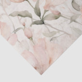 Schattige Bleek Roze Waterverf Pioenrozen Tissuepapier (Detail)