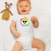 Schattige blij gezicht, vliegenierbril, leuke eers romper