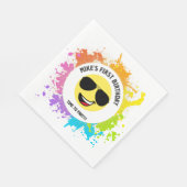 Schattige blij gezicht, vliegenierbril, leuke eers servet (Hoek)