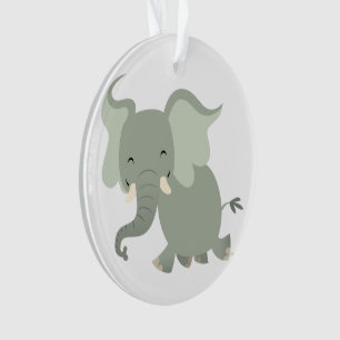 Schattige blije cartoon olifant acrylen ornament