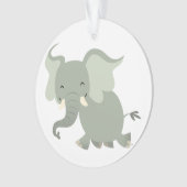 Schattige blije cartoon olifant acrylen ornament (voorkant)