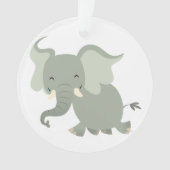 Schattige blije cartoon olifant acrylen ornament (voorkant)