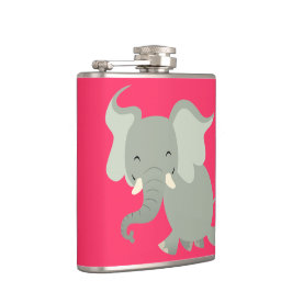 Schattige blije cartoon olifant hipflacon heupfles