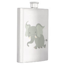 Schattige blije cartoonelefant klassieke fles