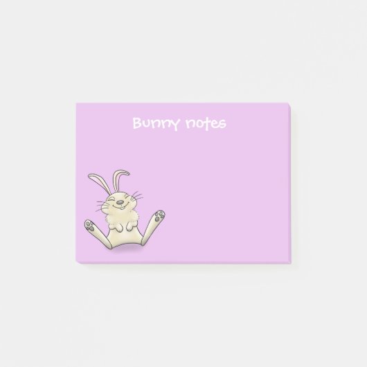 Schattige blije glimlachende baby konijn cartoon post-it® notes (Voorkant)
