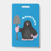 Schattige blije mol cartoon illustratie badge (Achterkant)