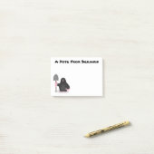 Schattige blije mol cartoon illustratie post-it® notes (Op bureau)