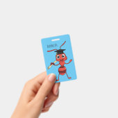 Schattige blije rode mier cartoon badge (Handheld)