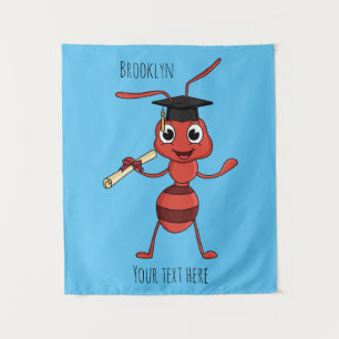 Schattige blije rode mier cartoon  wandkleed