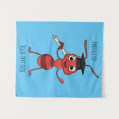 Schattige blije rode mier cartoon  wandkleed (Voorkant (horizontaal))