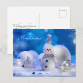 schattige blije sneeuwman feestdagenkaart (Voorkant / Achterkant)