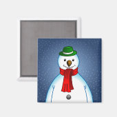 Schattige & blije sneeuwman magneet (Voorkant / Achterkant)