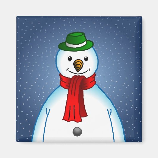 Schattige & blije sneeuwman magneet (Voorkant)