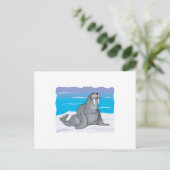 schattige blije walrus briefkaart (Staand voorkant)