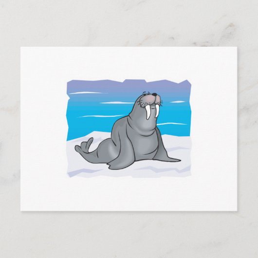 schattige blije walrus briefkaart (Voorkant)