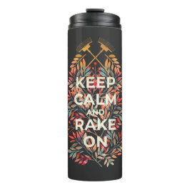 Schattige Blijf kalm en hark te Herfst Thermosbeker