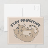Schattige Blijf positief Kat Word goed gepun Briefkaart (Voorkant / Achterkant)