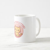 Schattige Blijf positief Pun, Funny Cat Koffiemok (Voorkant rechts)