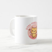Schattige Blijf positief Pun, Funny Cat Koffiemok (Voorkant links)