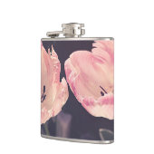 Schattige Bloeiende Tulpen -Gepersonaliseerd Heupfles (Links)