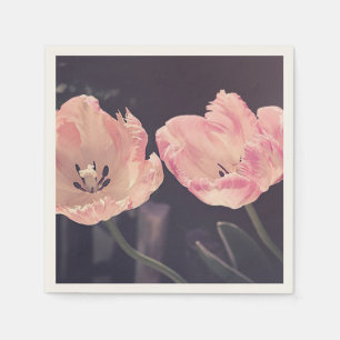 Schattige Bloeiende Tulpen -Gepersonaliseerd Servet