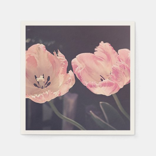 Schattige Bloeiende Tulpen -Gepersonaliseerd Servet (Voorkant)