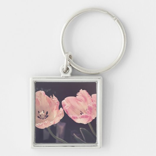 Schattige Bloeiende Tulpen -Persoonlijk Sleutelhanger (Voorkant)