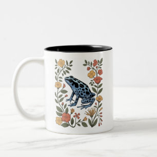 Schattige Bloem Blauwe Gifkikker Pad Kikker Liefhe Tweekleurige Koffiemok