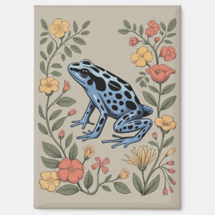 Schattige Bloem Blauwe Pijl Gif Kikker Liefhebber Magneet