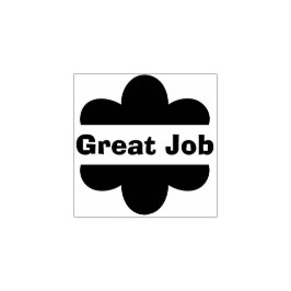 Schattige Bloem Goed Werk Docent Beoordeling Houte Rubberstempel
