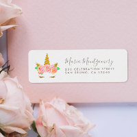 Schattige Bloem Gouden Glitter Eenhoorn & Script N