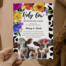Schattige bloem 'Heilige Koe' Couple Baby Shower