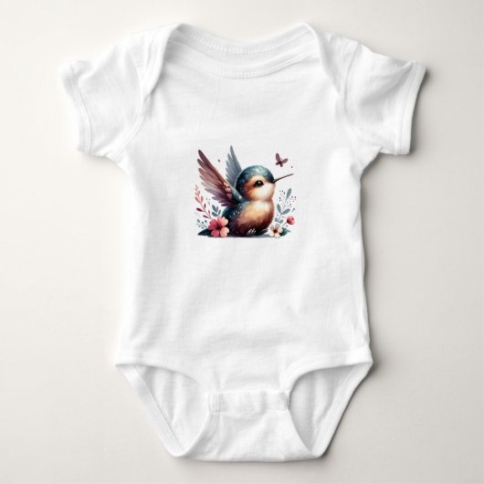Schattige bloem kolibrie romper (Voorkant)