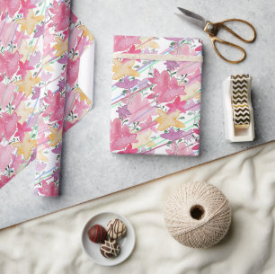 Schattige bloem lente land thema watercolor kunst cadeaupapier