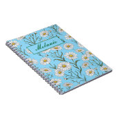 Schattige bloem lente madelief gepersonaliseerd notitieboek (Rechterzijde)