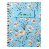 Schattige bloem lente madelief gepersonaliseerd notitieboek (Voorkant)