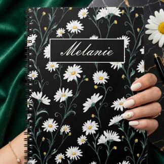 Schattige bloem lente madeliefje gepersonaliseerd notitieboek