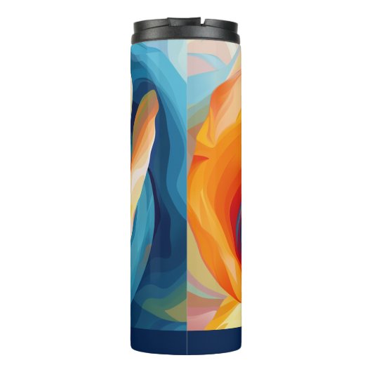 Schattige Bloem Monogram Roos Tumbler Thermosbeker (Achterkant)