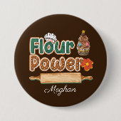 schattige bloem voor liefhebbers ronde button 7,6 cm (Voorkant)