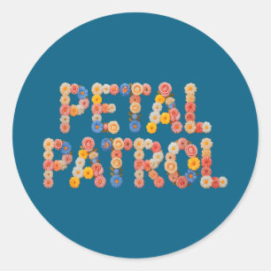 Schattige bloemblad patrouille doe bemanningsstam  ronde sticker