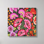 Schattige bloemcanvas.Flowers, Mexicaanse stijl Canvas Afdruk (Voorkant)