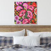 Schattige bloemcanvas.Flowers, Mexicaanse stijl Canvas Afdruk (Insitu (Slaapkamer))