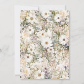 Schattige Bloemen Baby Meisje Dopen Foto Uitnodigi Kaart (Achterkant)