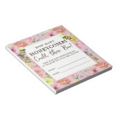 Schattige Bloemen Baby shower Honeycombs Gissen Sp Notitieblok (Schuin)
