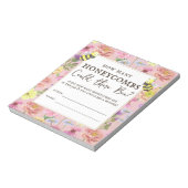 Schattige Bloemen Baby shower Honeycombs Gissen Sp Notitieblok (Linkerzijde)