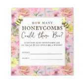 Schattige Bloemen Baby shower Honeycombs Gissen Sp Notitieblok (Voorkant)