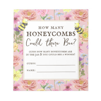 Schattige Bloemen Baby shower Honeycombs Gissen Sp Notitieblok