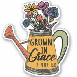 Schattige Bloemen Christelijke Bijbelvers Genade Sticker